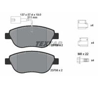 Plaquettes de frein 2370901 TEXTAR pour FIAT OPEL ABARTH