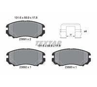 Textar Plaquettes de frein 2389105 – Avant pour Hyundai / Kia (Sonata, Tucson, Sportage, Magentis)