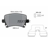 Plaquettes de frein 2391401 TEXTAR pour AUDI SEAT SKODA VW