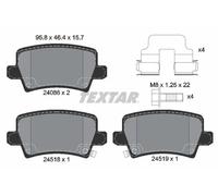Textar Plaquettes de frein arrière 2408601 pour Honda Civic VIII Hatchback (FN, FK)