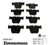 Kit de plaquettes de frein, frein à disque ZIMMERMANN 24205.165.1
