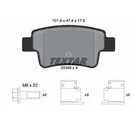 Plaquettes de frein 2434901 TEXTAR pour FIAT ABARTH