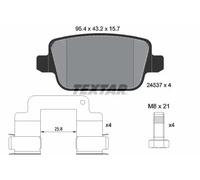 Jeu de plaquettes de frein TEXTAR 2453701, arrière