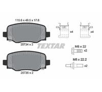 Plaquettes de frein 2573401 TEXTAR pour JEEP CHEROKEE CHEROKEE VAN
