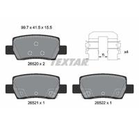 Plaquettes de frein 2652002 TEXTAR pour KIA SELTOS