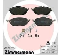 Plaquettes de frein 26579.190.2 ZIMMERMANN pour MERCEDES-BENZ CLASSE C T-MODEL