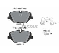 Textar Plaquettes de frein avant 2669501 – Jeu de 4, 18,4 mm, préparées pour l'indicateur d'usure