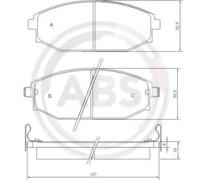 ABS All Brake Systems Plaquettes de frein 37173 Avant pour Hyundai Galloper