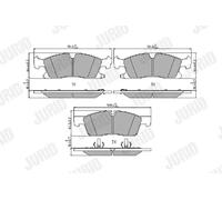 JURID BRAKE PADS, 573459J, FRONT, FOR MERCEDES-BENZ GL-CLASS 2012-2015, OE-MATCHING QUALITY, LOW NOISE & LONG LIFE