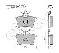 Plaquettes de frein 822-100-3 CIFAM pour VW FORD SEAT