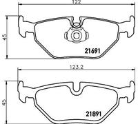 Plaquettes de frein 8DB 355 007-981 HELLA pour BMW ALPINA