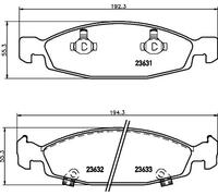 Plaquettes de frein 8DB 355 009-881 HELLA pour JEEP CHEROKEE GRAND CHEROKEE II