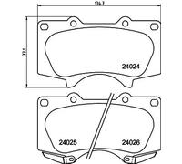 Plaquettes de frein 8DB 355 010-491 HELLA pour MITSUBISHI TOYOTA
