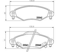 HELLA Plaquettes de frein 8DB 355 010-791 Kit pour Toyota Yaris avec indicateur d'usure