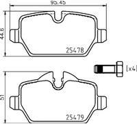 HELLA 8DB 355 020-111 Plaquettes de frein