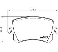 Hella Kit de plaquettes de frein 8DB 355 025-331 pour VW SEAT AUDI