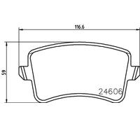 Hella Plaquettes de frein 8DB 355 025-381 - non préparées pour indicateur d'usure - T2638 pour AUDI