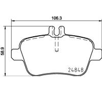 Plaquettes de frein 8DB 355 032-061 HELLA pour MERCEDES-BENZ INFINITI