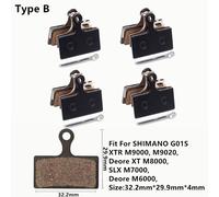 Plaquettes De Frein À Disque Semi-Métalliques Pour Vtt,Shimano B01s,G01s,A01s,Xtr,Xt,Slx,Deore S233,Niveau De Guidage Hrd,Rouge Etap Magura,4 Paires -Type B-B