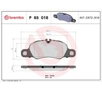 PLAQUETTES DE FREIN BREMBO - P 65 018