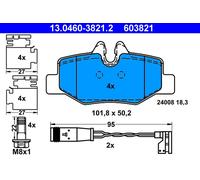1x Kit de plaquettes de frein, frein à disque ATE 13.0460-3821.2