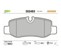 Valeo Plaquettes de frein Essential 302483 – jeu de 4, essieu arrière, certifiées ECE-R90