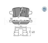 Plaquettes de frein Essieu arrière 025 221 2917/PD MEYLE pour OPEL ASTRA K