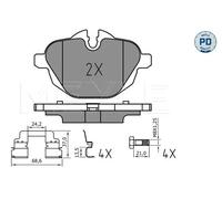 Plaquettes de frein Essieu arrière 025 245 6118/PD MEYLE pour BMW 5 X3 5 Touring