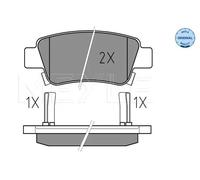 Plaquettes de frein Essieu arrière 025 246 3516/W MEYLE pour HONDA CR-V III