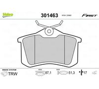 VALEO Plaquettes de frein Essential 301463 – Jeu de 4, essieu arrière, certifiées ECE‑R90