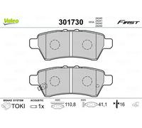Valeo Plaquettes de frein Essential 301730 – Jeu de 4 plaquettes, essieu arrière, certifiées ECE-R90