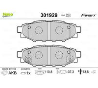 Plaquettes de frein Essieu arrière 301929 VALEO pour SUBARU TOYOTA