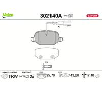 Kit de plaquettes de frein, frein à disque VALEO 302140A