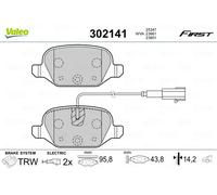 Plaquettes de frein Essieu arrière 302141 VALEO pour ABARTH FIAT LANCIA