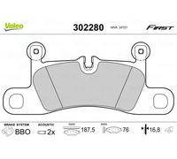 Plaquettes de frein Essieu arrière 302280 VALEO pour PORSCHE VW