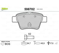Valeo Plaquettes de frein à disque 598702 – Jeu de 4
