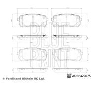 Plaquettes de frein Essieu arrière ADBP420075 BLUE PRINT pour KIA SORENTO III