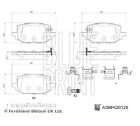 Plaquettes de frein Essieu arrière ADBP420120 BLUE PRINT pour NISSAN QASHQAI III