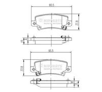 Plaquettes de frein Essieu arrière J3612025 NIPPARTS pour TOYOTA COROLLA