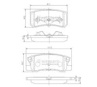 Plaquettes de frein Essieu arrière J3615010 NIPPARTS pour MITSUBISHI DODGE JEEP