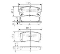 Plaquettes de frein Essieu arrière N3610308 NIPPARTS pour KIA HYUNDAI