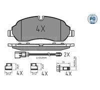 Plaquettes de frein Essieu avant 025 220 3417/PD MEYLE pour FORD