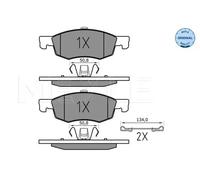 MEYLE 025 221 4317 Plaquettes de frein