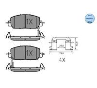 Plaquettes de frein Essieu avant 025 227 9717 MEYLE pour HONDA CR-V V e:Ny1