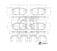 Plaquettes de frein Essieu avant 177071 FEBI BILSTEIN pour KIA HYUNDAI