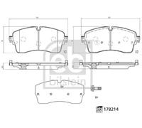 Plaquettes de frein Essieu avant 178214 FEBI BILSTEIN pour LAND ROVER JAGUAR