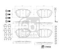 FEBI BILSTEIN Jeu de plaquettes de frein 179950 Essieu avant pour VW Multivan T6
