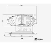 Plaquettes de frein Essieu avant 196400 FEBI BILSTEIN
