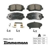 Plaquettes de frein Essieu avant 25564.210.2 ZIMMERMANN