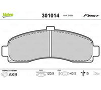 Valeo Plaquettes de frein First 301014 - Jeu de 4, essieu avant, accessoires montés